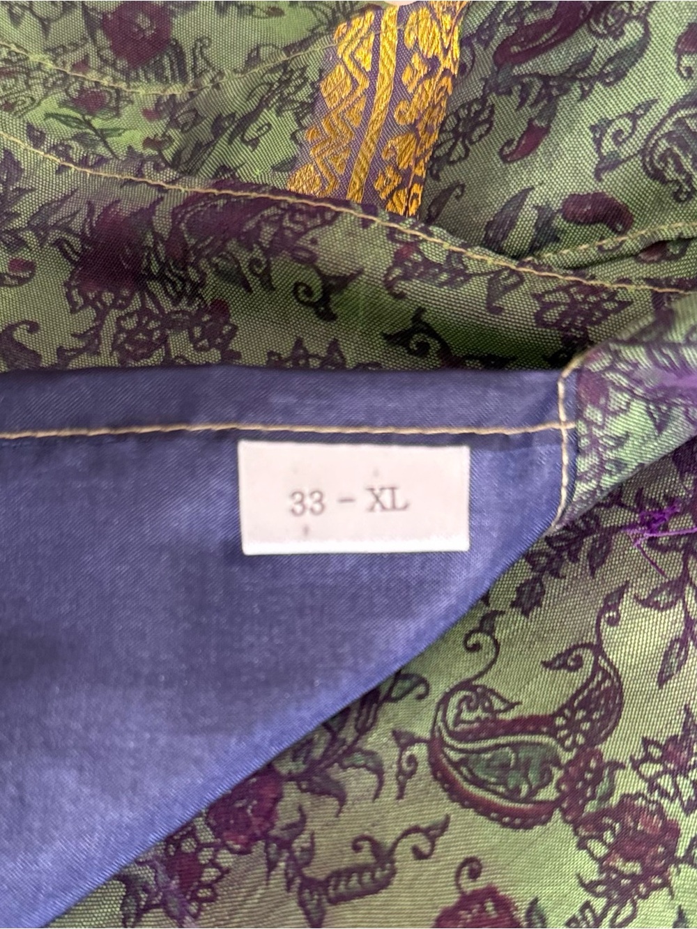 Reversible Boho Wrap Maxi Skirt Green Paisley & Polka Dot XL - Picture 3 of 8